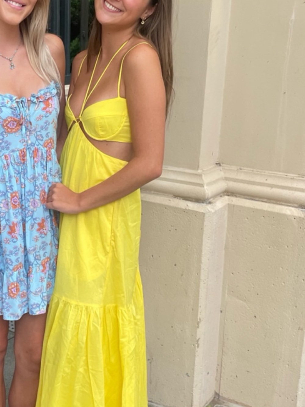 Bardot Yellow Cutout Maxi Dress